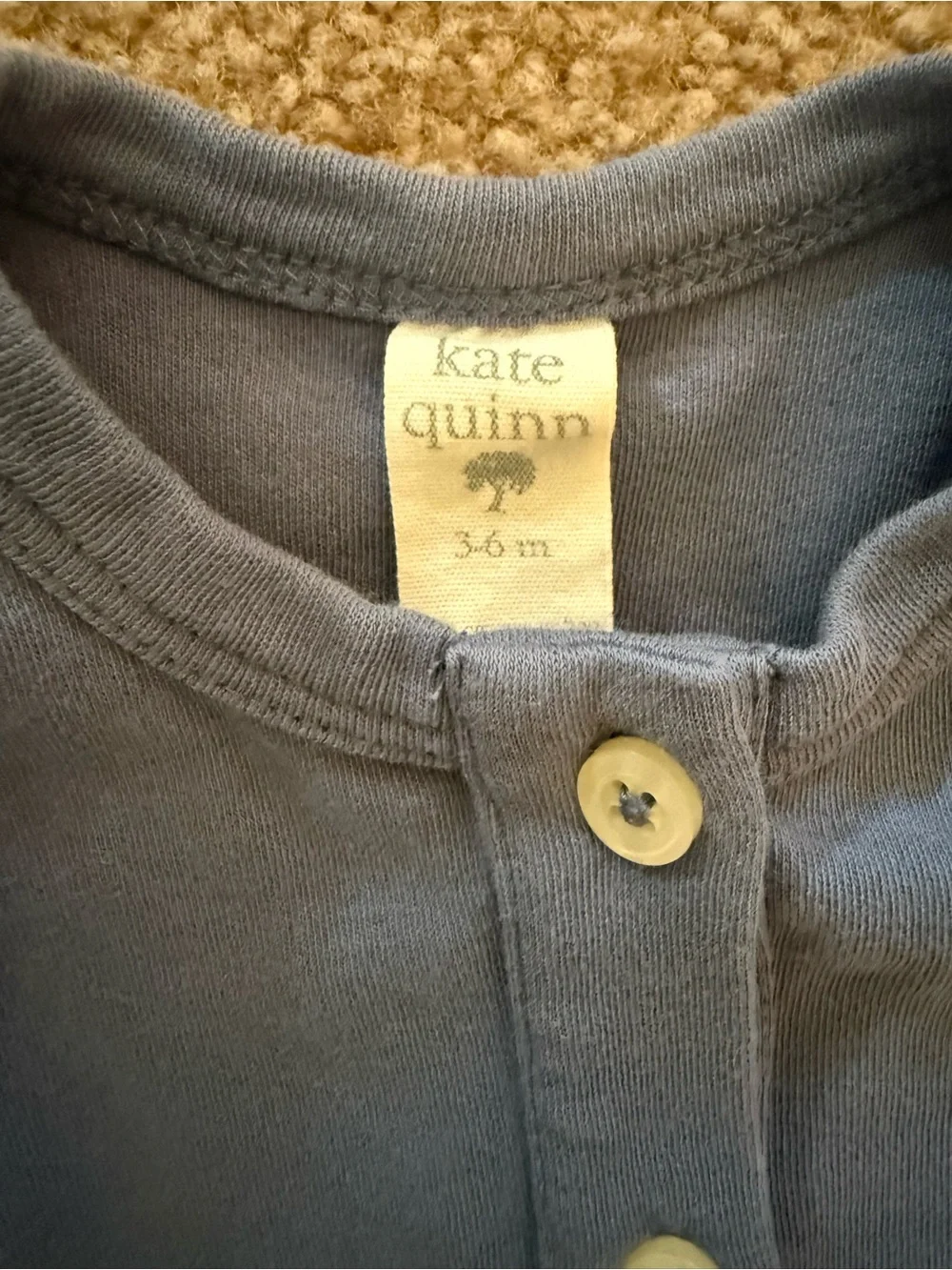 Kate Quinn Organic Sleeveless Button-Front Baby Romper in Slate Blue